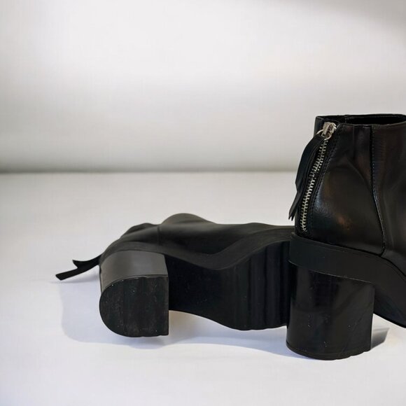 Bershka Dark Green Ankle Boots | Synthetic Leather | US 38 | Good - Picture 5 of 8